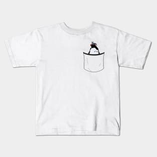 Cool Punk Penguin Pocket Design Kids T-Shirt